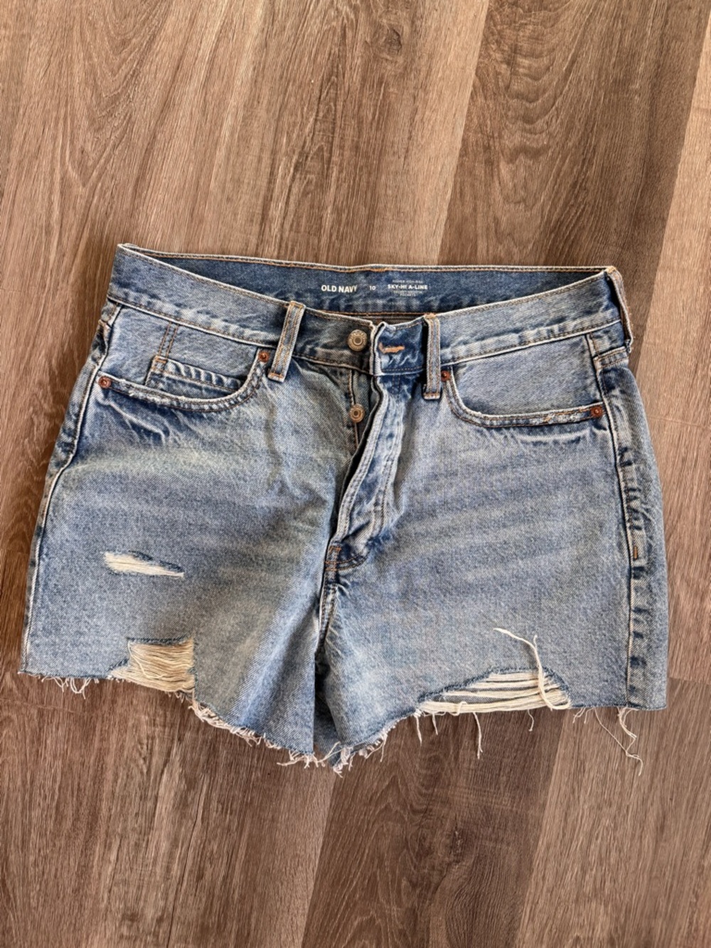 Old Navy Light Blue Distressed Denim Shorts